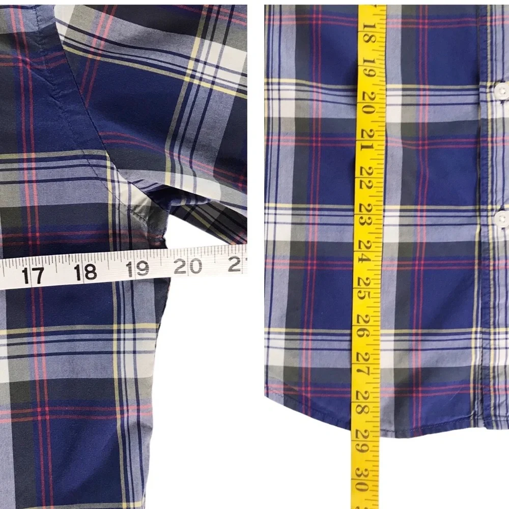 J. CREW Preppy Tartan Plaid Cotton Shirt S Button Down Collar Long Sleeves Men’s